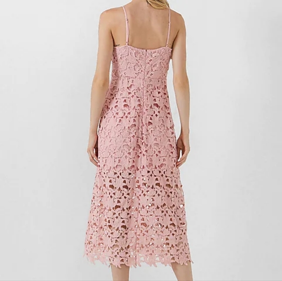Express Lace Cami Midi Dress - Blush - Size S - Picture 3 of 6